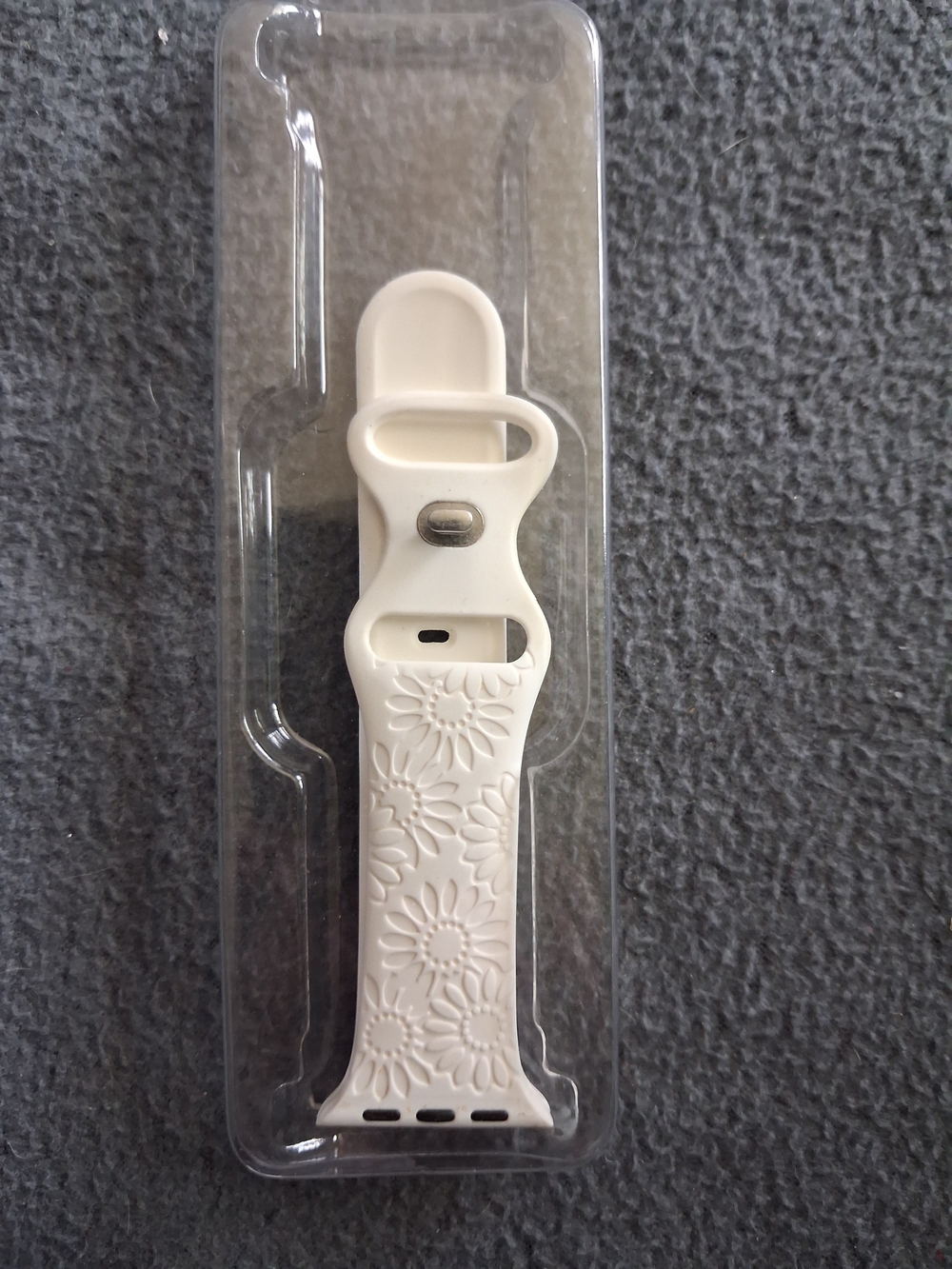 White Floral Silicone Smartwatch Band